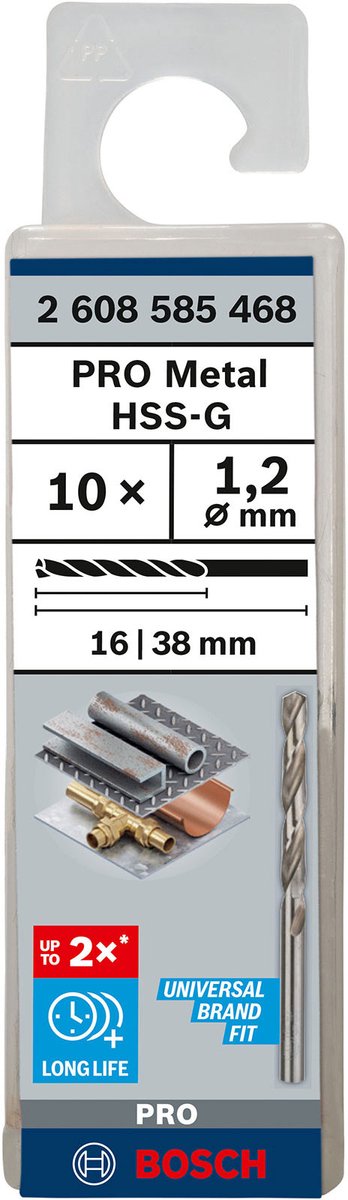 Bosch st. Schnur 1,2 mm HSS-G 135 (10er Pack)