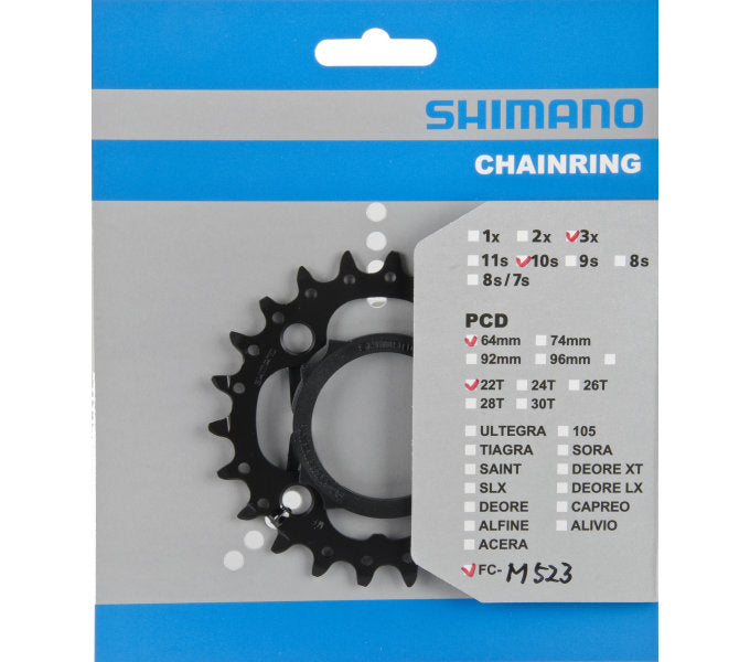 Shimano - Ketten -Top fc -Mt500 fc -m523 10 Geschwindigkeit - 22 Zahn (an) - Schwarz