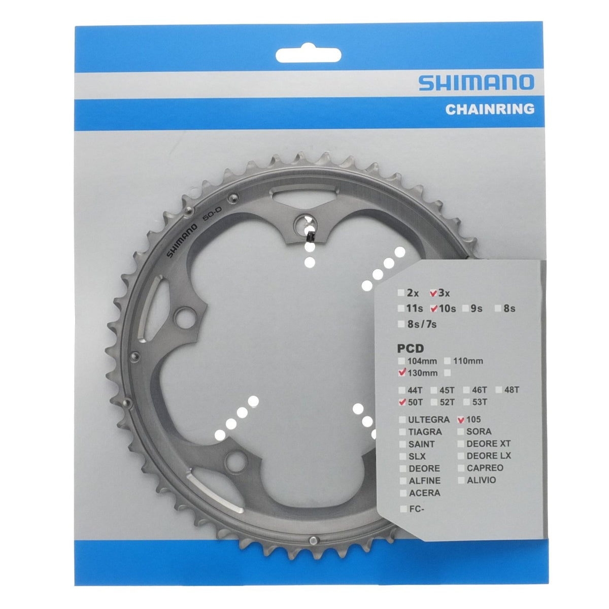 Shimano 105 10V dreifaches Kettenblatt Y1M498030 50T FC-5703