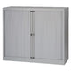 Rolltorschrank geschweißt, niedrig, Stahl, Kunststoff, 120 x 43 x 103 cm, grau