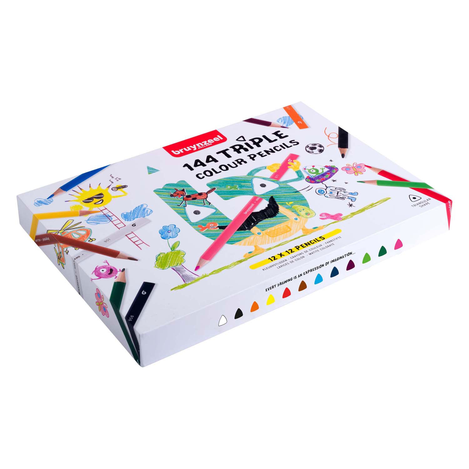 Bruynzeel Dreier Bleistiftset, 12x12 Farben