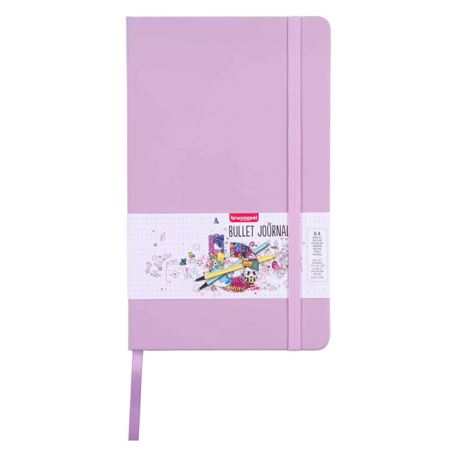 Bruynzeel Bullet Journal Lila, 13x21 cm, 140 g M 64 Blätter