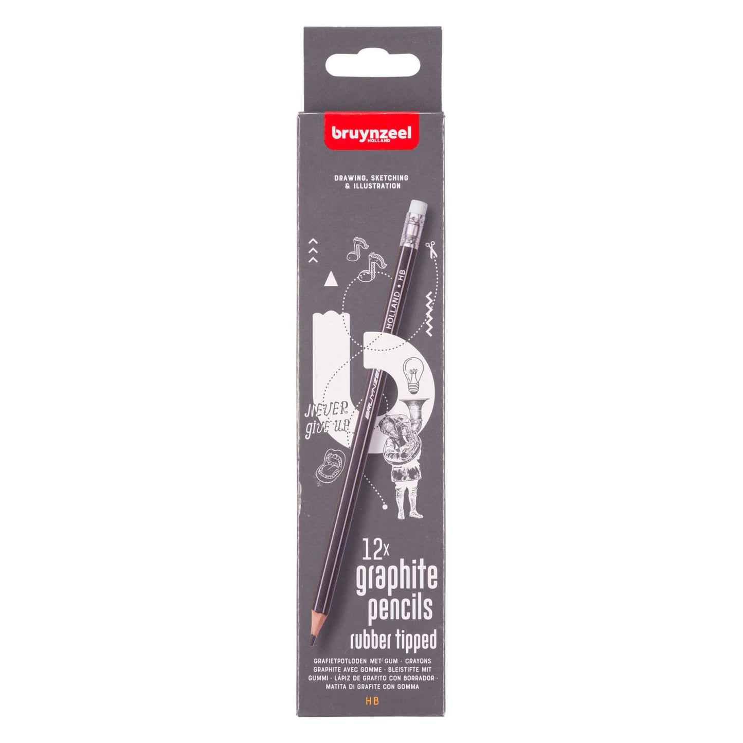 Bruynzeel Teens Hb Graphitstift mit Gumtip Set 12