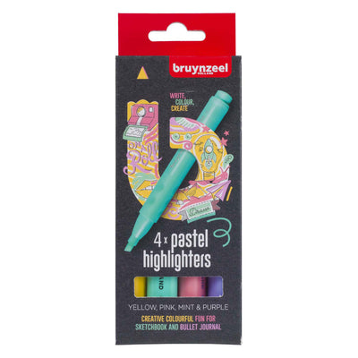 Bruynzeel Markierstifte Set Pastell 4 Farben