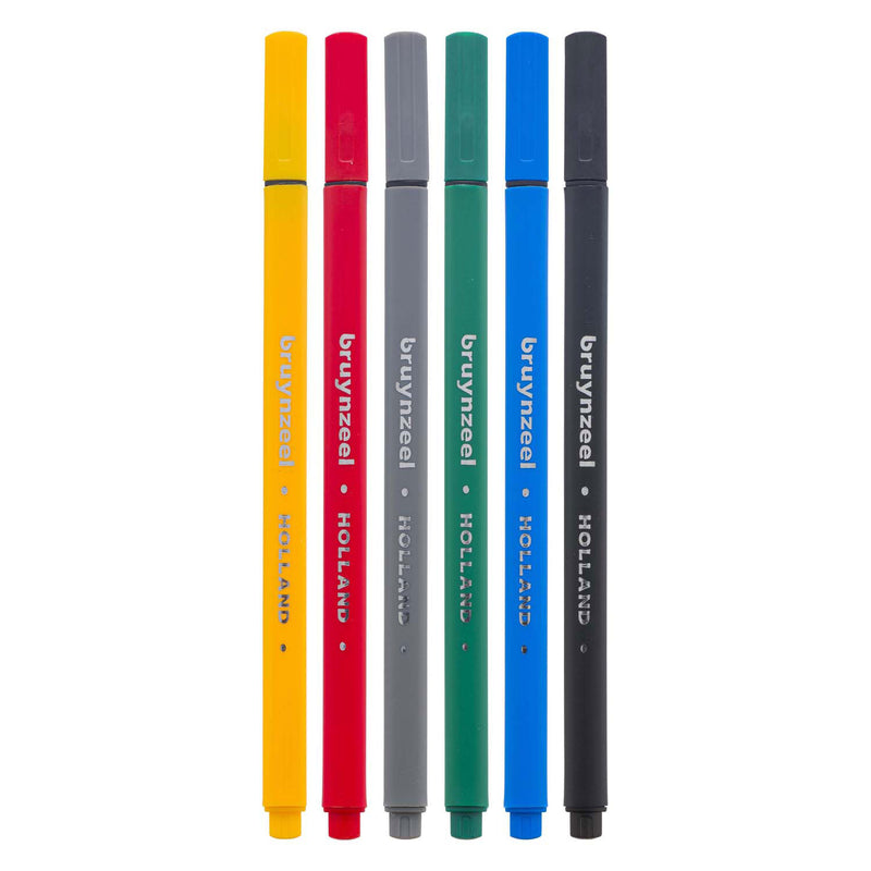 Bruynzeel Fineliner setzen grundlegend 6 Farben
