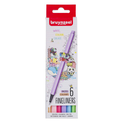 Bruynzeel Fineliner Set Pastell 6 Farben