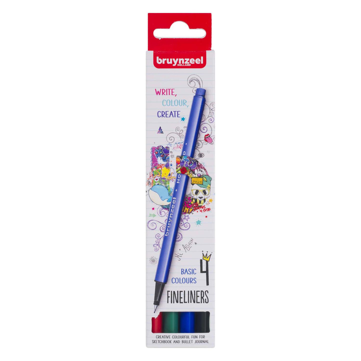 Bruynzeel Fineliner Set 4 Farben