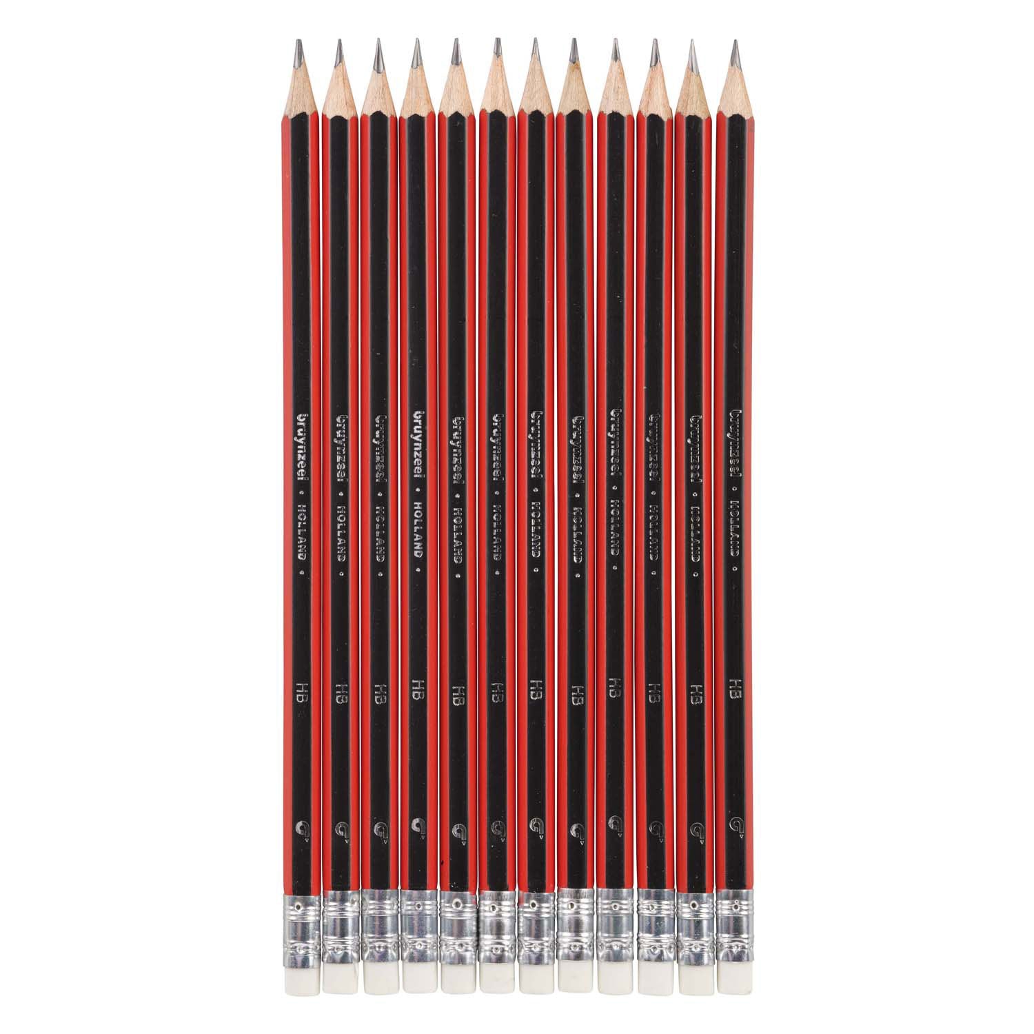 Bruynzeel HB Schwarz-Rot und Gummi-Graphitstift