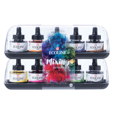 Bruynzeel Ecoline Flüssig -Aquarellmischung, 10 x 30 ml