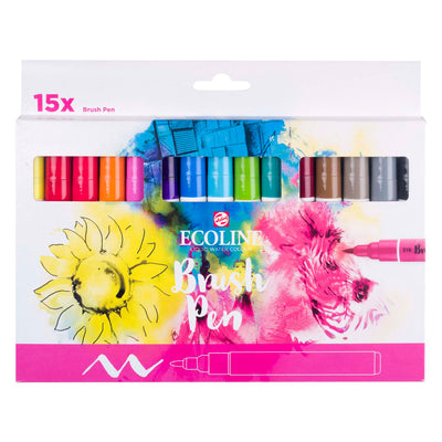 Bruynzeel Ecoline Pinselstift Set, 15 Farben