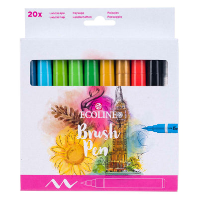 Bruynzeel Ecoline Brush Pen Set Landschaften, 20 Farben