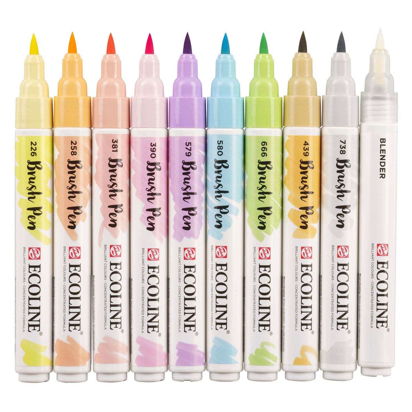 Bruynzeel Ecoline Brush Pen Set Pastell, 10 Farben