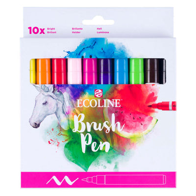 Bruynzeel Ecoline Pinselstift Set klar, 10 Farben