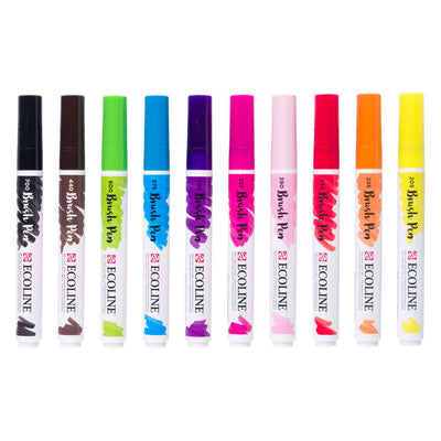 Bruynzeel Ecoline Pinselstift Set klar, 10 Farben