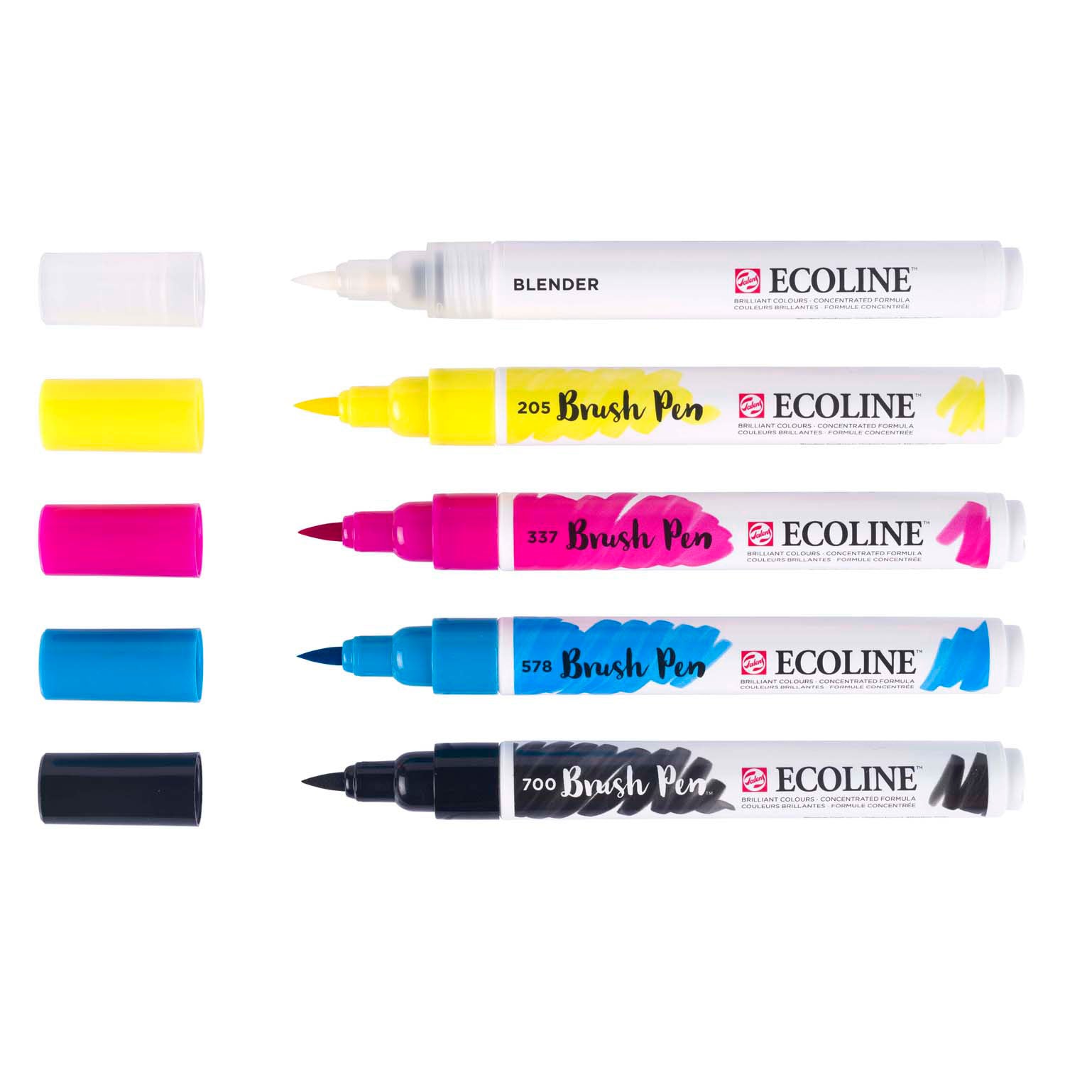 Bruynzeel Ecoline Pinselstift Set Primär, 5 Farben