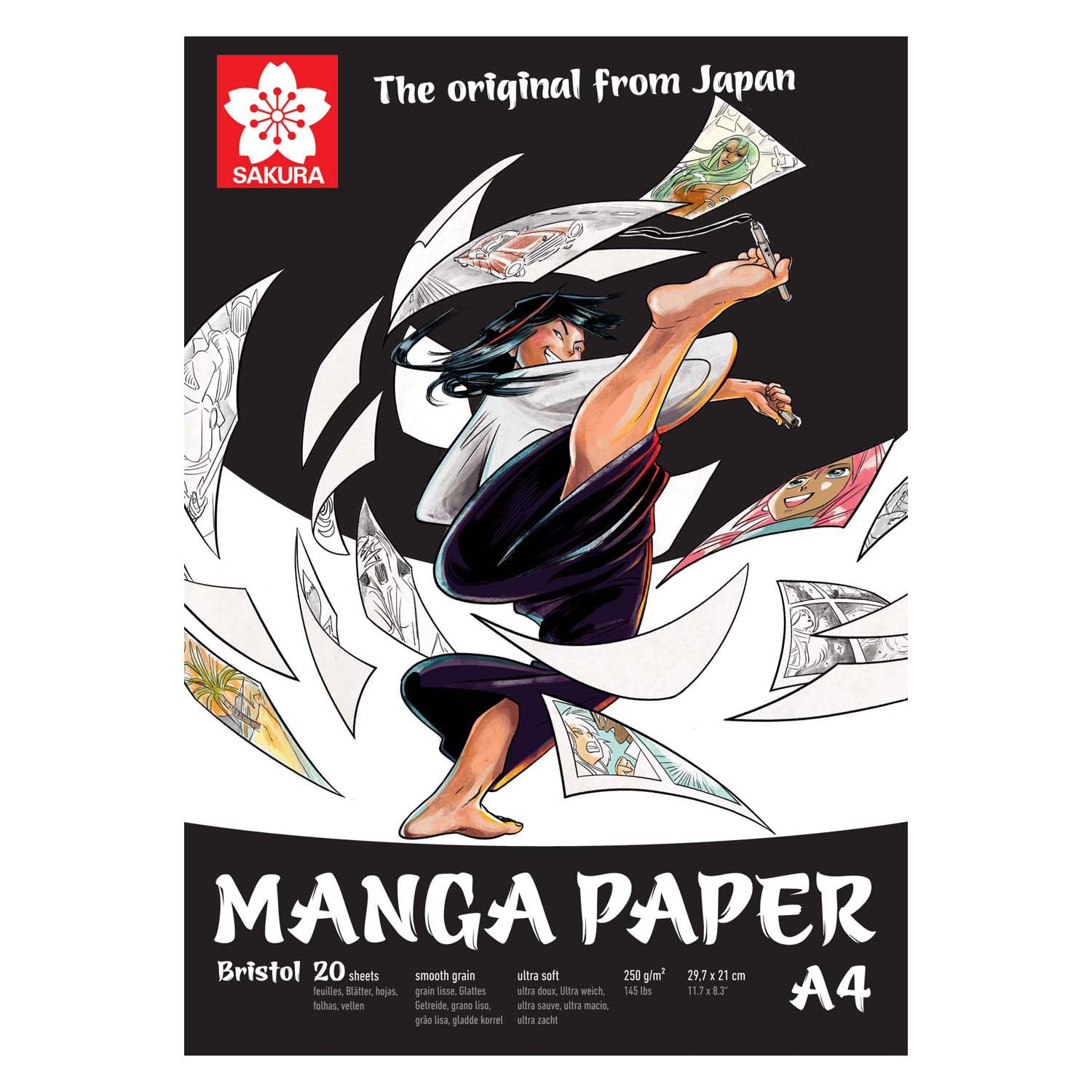 Sakura-Mangapapier A4, 250 g, 20 Blatt