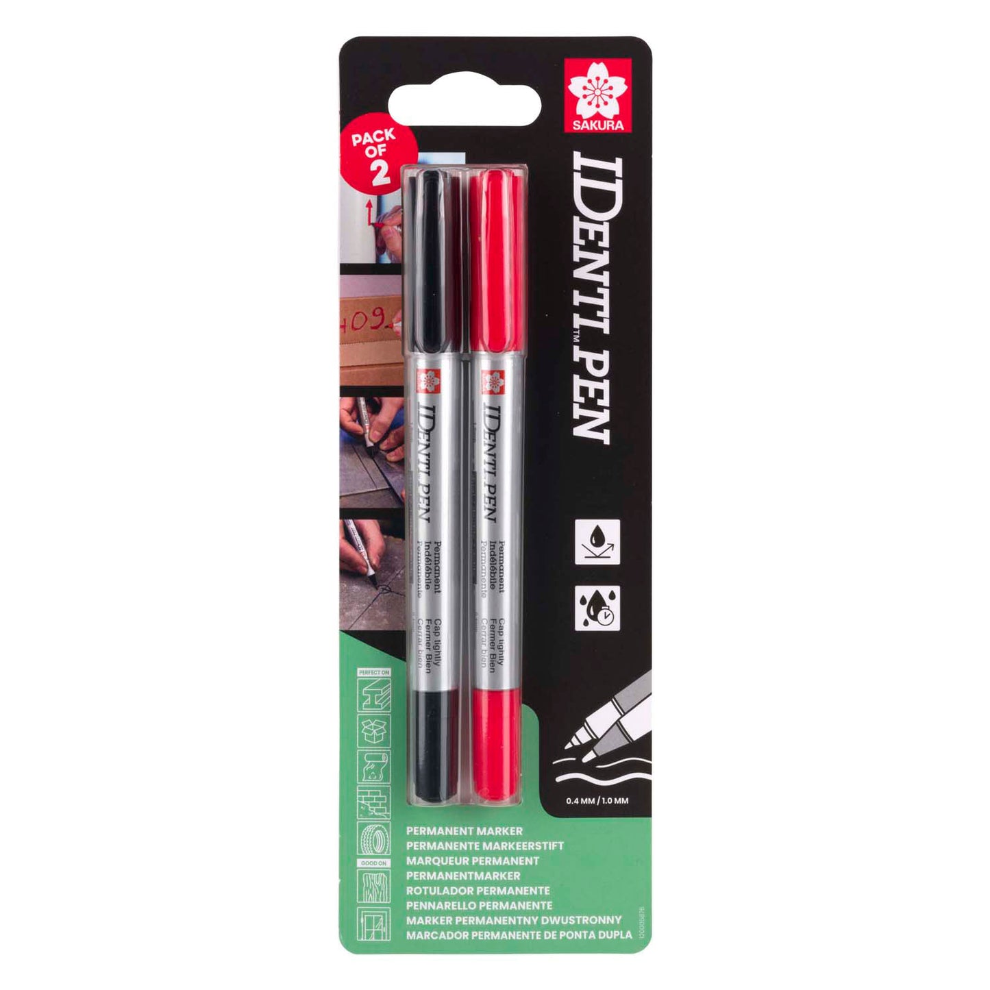 Sakura Identi-Pen-Set, schwarz und rot