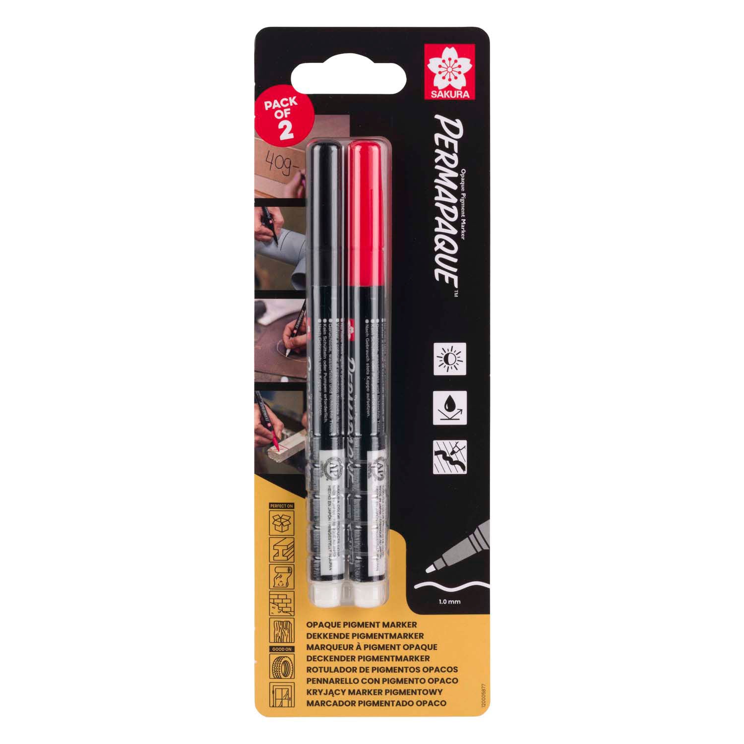 Sakura Permapaque Fine Set, schwarz und rot