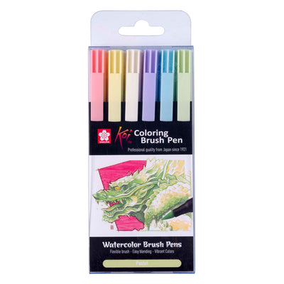 Sakura Koi Malvorlagen Pinsel Set Pastell, 6 Farben