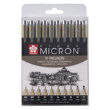 Sakura Pigma Micron Beutel 10 Fineliner Schwarz - afbeelding 2