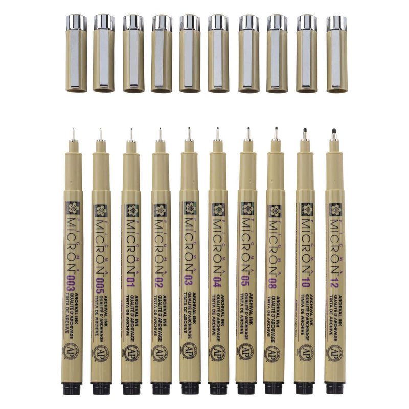 Sakura Pigma Micron Beutel 10 Fineliner Schwarz