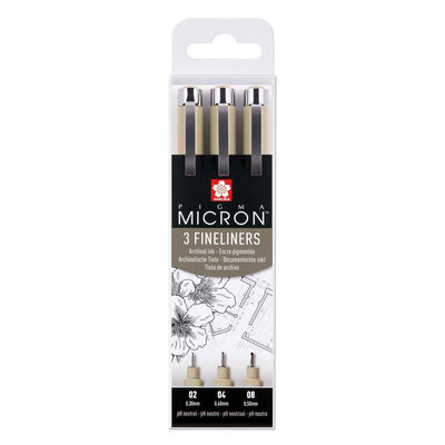 Sakura Pigma Micron Endui 3 Fineliners Schwarz 02-04-08