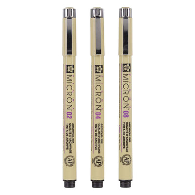 Sakura Pigma Micron Endui 3 Fineliners Schwarz 02-04-08