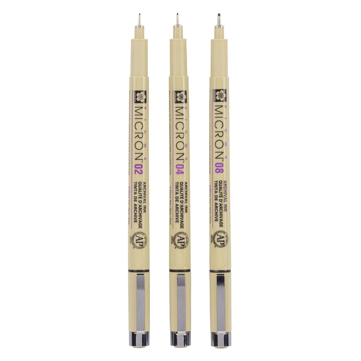 Sakura Pigma Micron Endui 3 Fineliners Schwarz 02-04-08