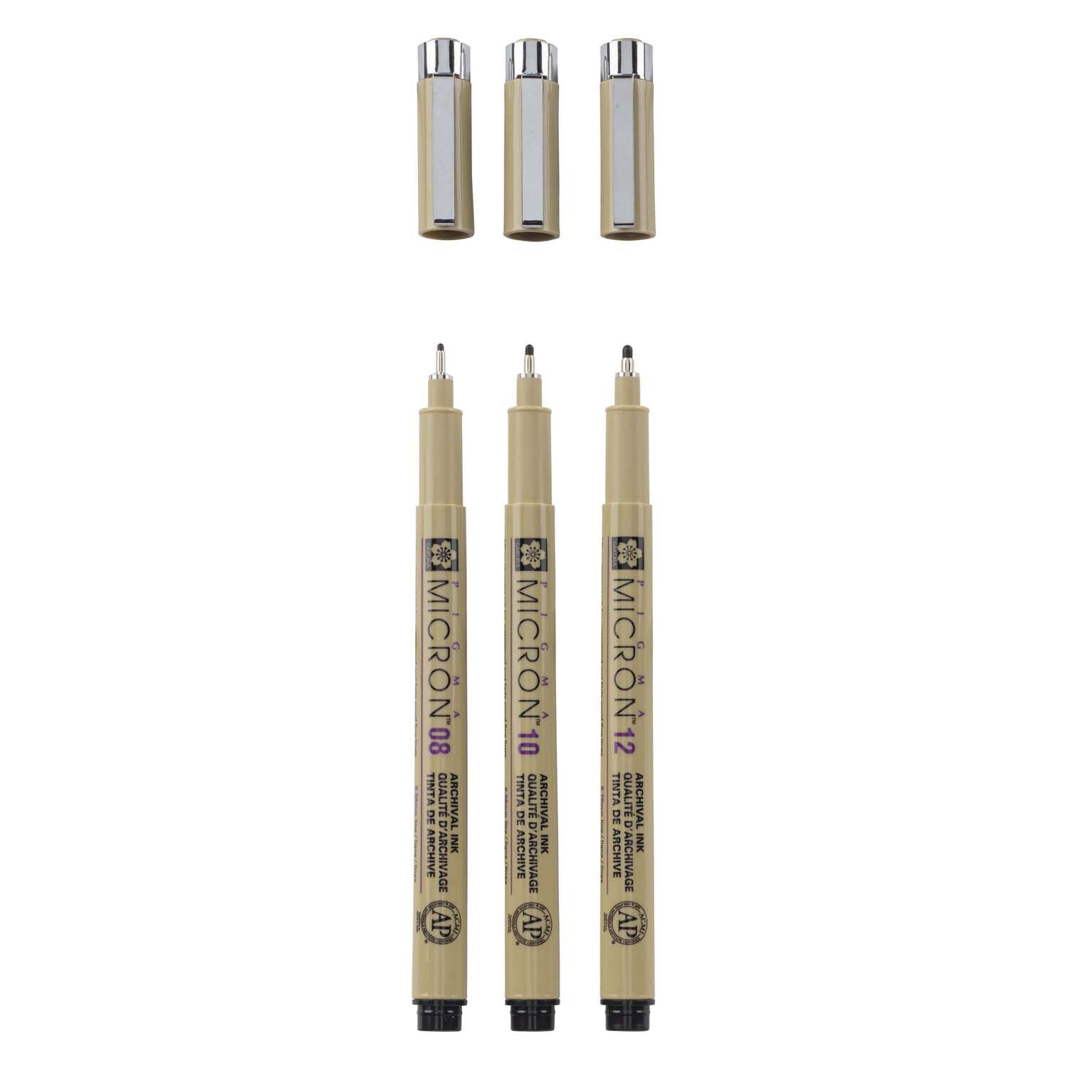 Sakura Pigma Micron Endui 3 Fineliner schwarz 08-10-12 breit