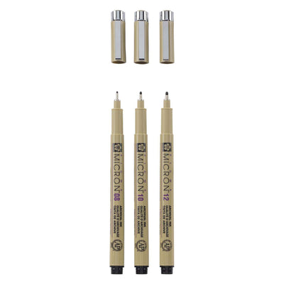 Sakura Pigma Micron Endui 3 Fineliner schwarz 08-10-12 breit