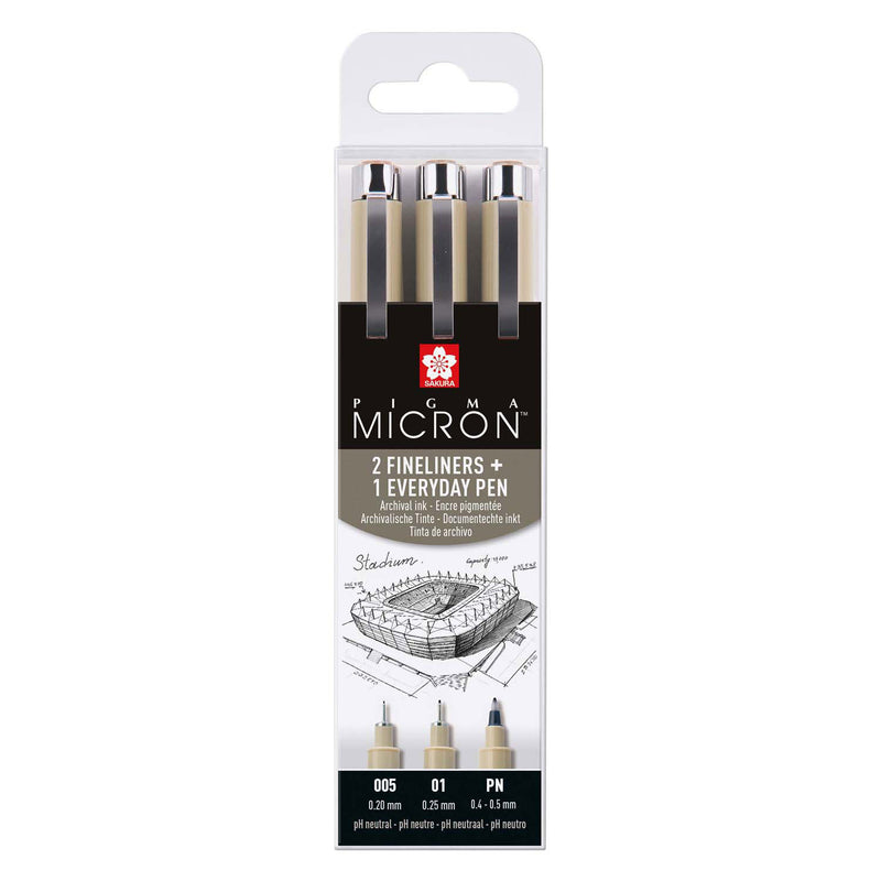 Sakura Pigma Micron Penny 3 Fineliner Black 005-01-PN Arch.