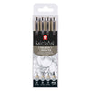 Sakura Pigma Micron Fineliner Set, 4 Größen, hellkühlendes Grau