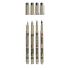 Sakura Pigma Micron Fineliner Set, 4 Größen, hellkühlendes Grau