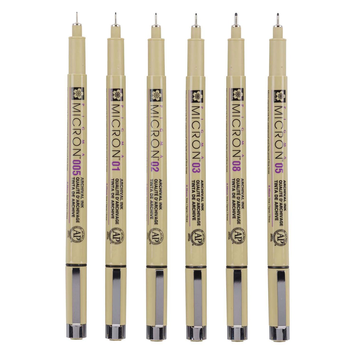 Sakura Pigma Micron Beutel 6 Fineliner Schwarz