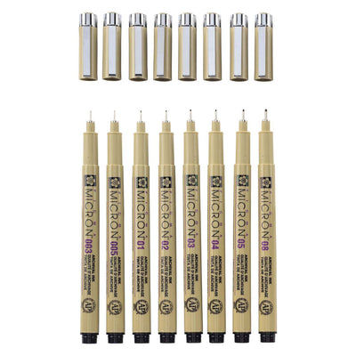 Sakura Pigma Micron Beutel 8 Fineliner Schwarz