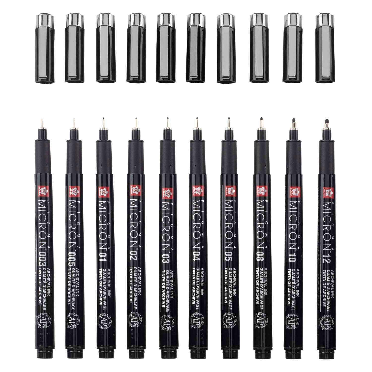 Sakura Pigma Micron Black Edition Set und kostenlose Pole, 10st