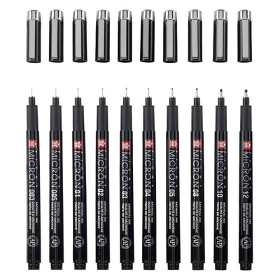 Sakura Pigma Micron Black Edition Set und kostenlose Pole, 10st