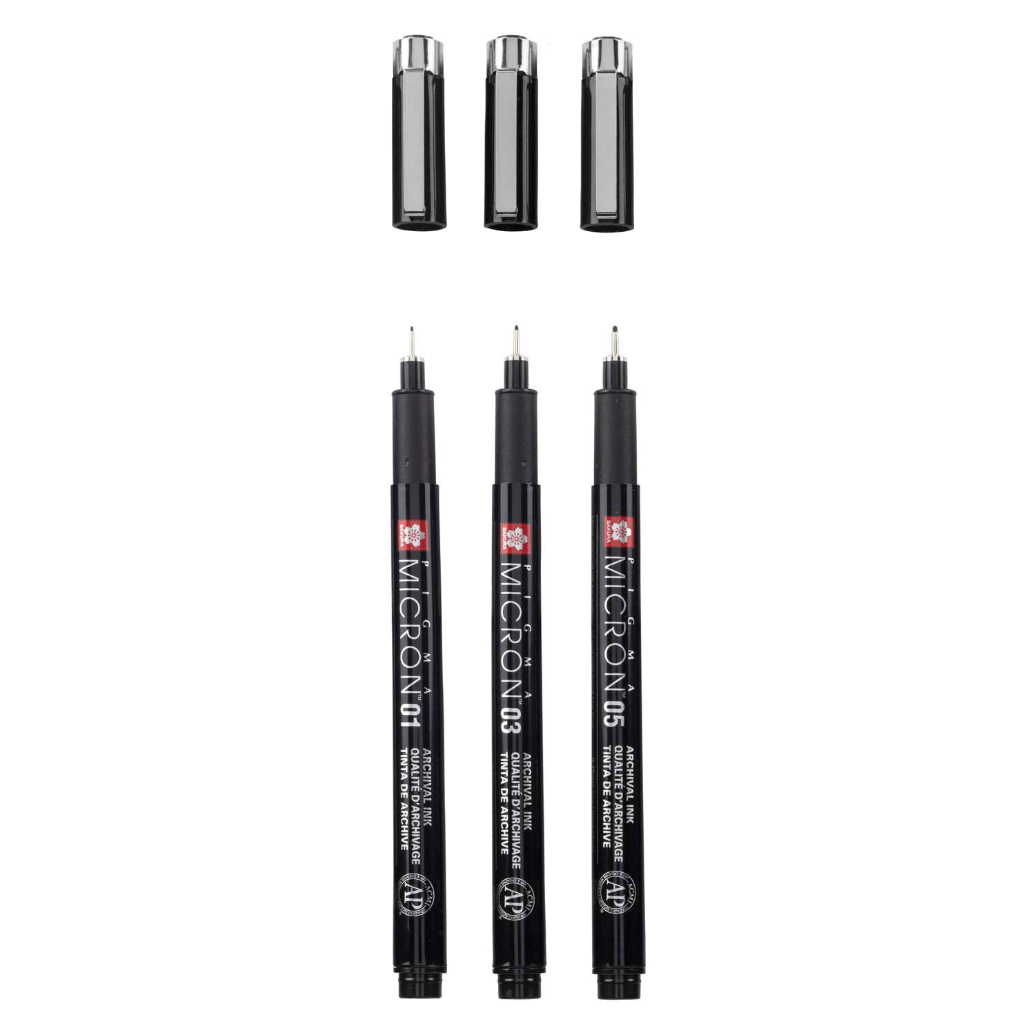 Sakura Pigma Micron Black Edition Set und kostenlose Pole, 3st