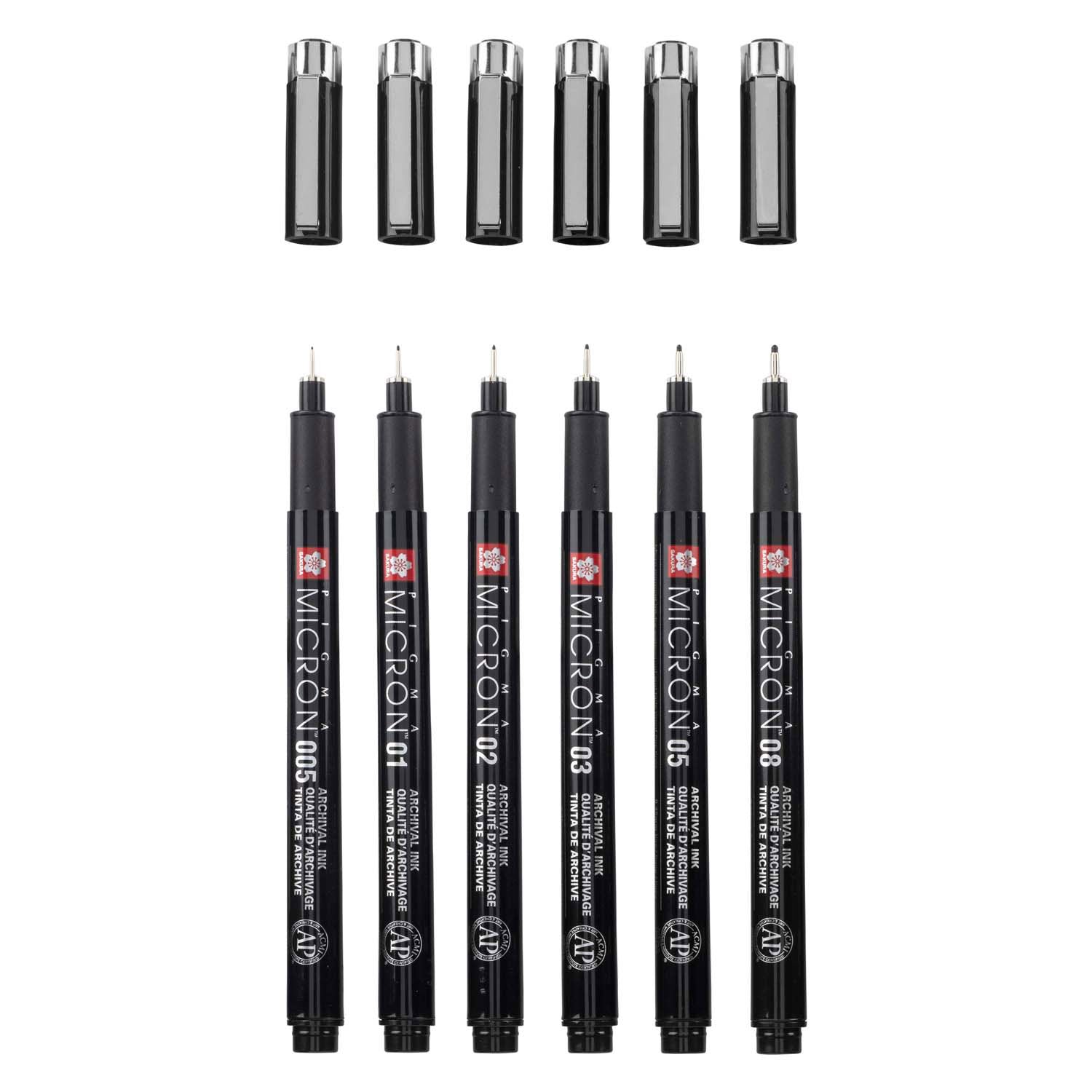 Sakura Pigma Micron Black Edition Set und kostenlose Pole, 6st