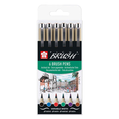 Sakura Pigma Pinsel-Set-Hülle 6 Grundfarben