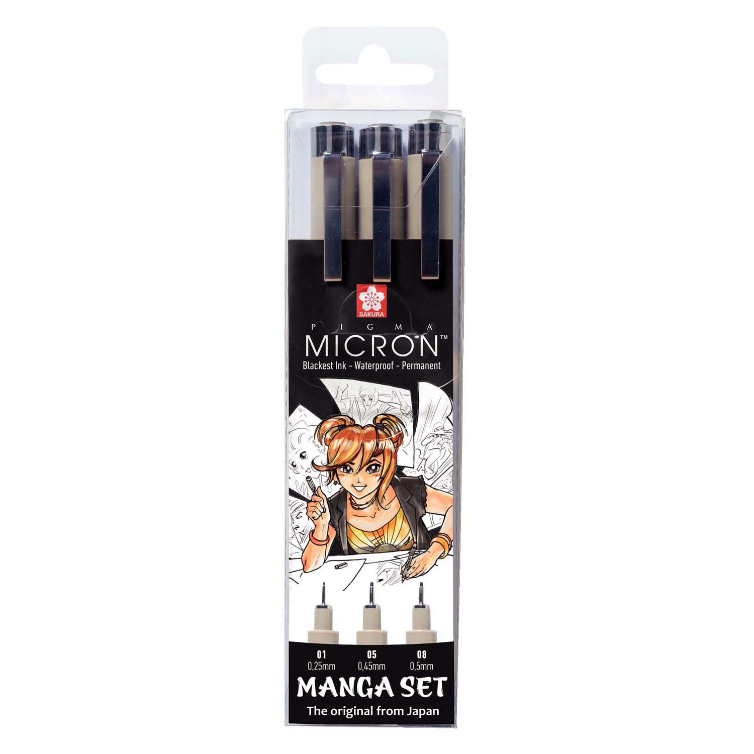 Sakura einzigartige Manga -Sammlung von 3 Pigma Micron Pennen Zw.