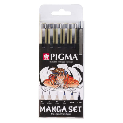 Sakura einzigartige Mangasammlung von 6 Pigma Micron