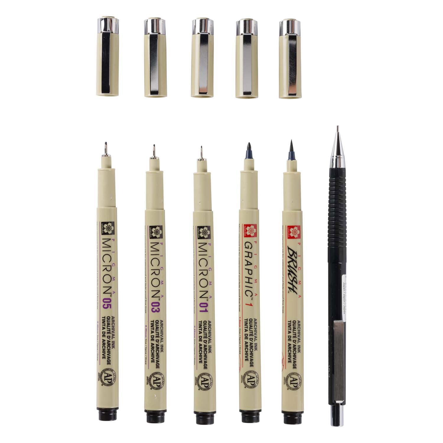 Sakura einzigartige Mangasammlung von 6 Pigma Micron