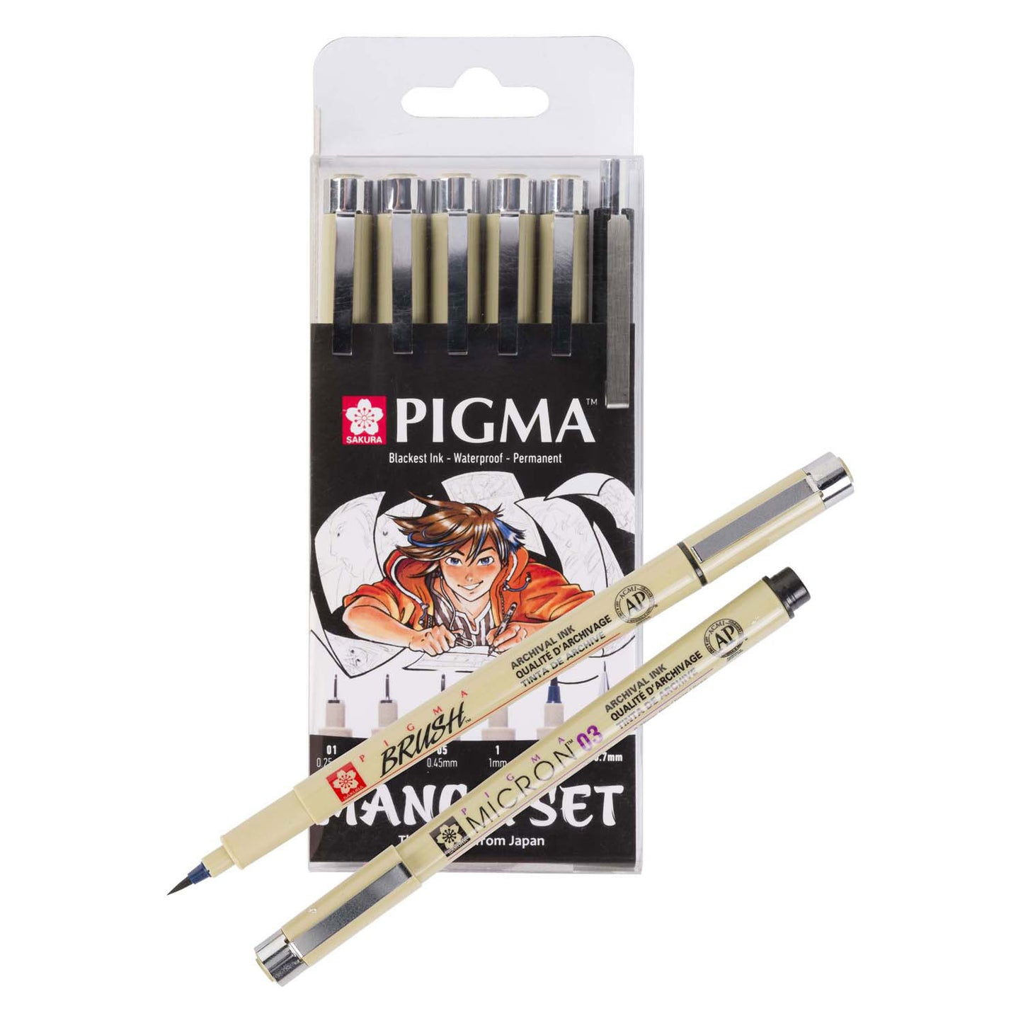 Sakura einzigartige Mangasammlung von 6 Pigma Micron