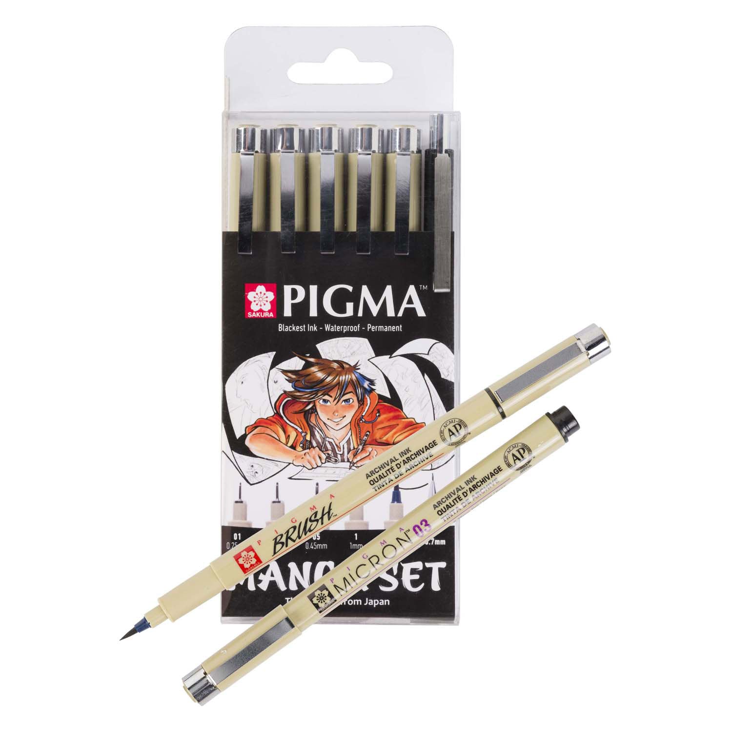 Sakura einzigartige Mangasammlung von 6 Pigma Micron