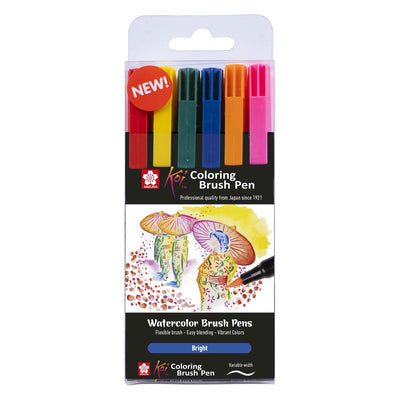 Sakura Koi Malvorlagen Pinsel Set hell, 6 Farben