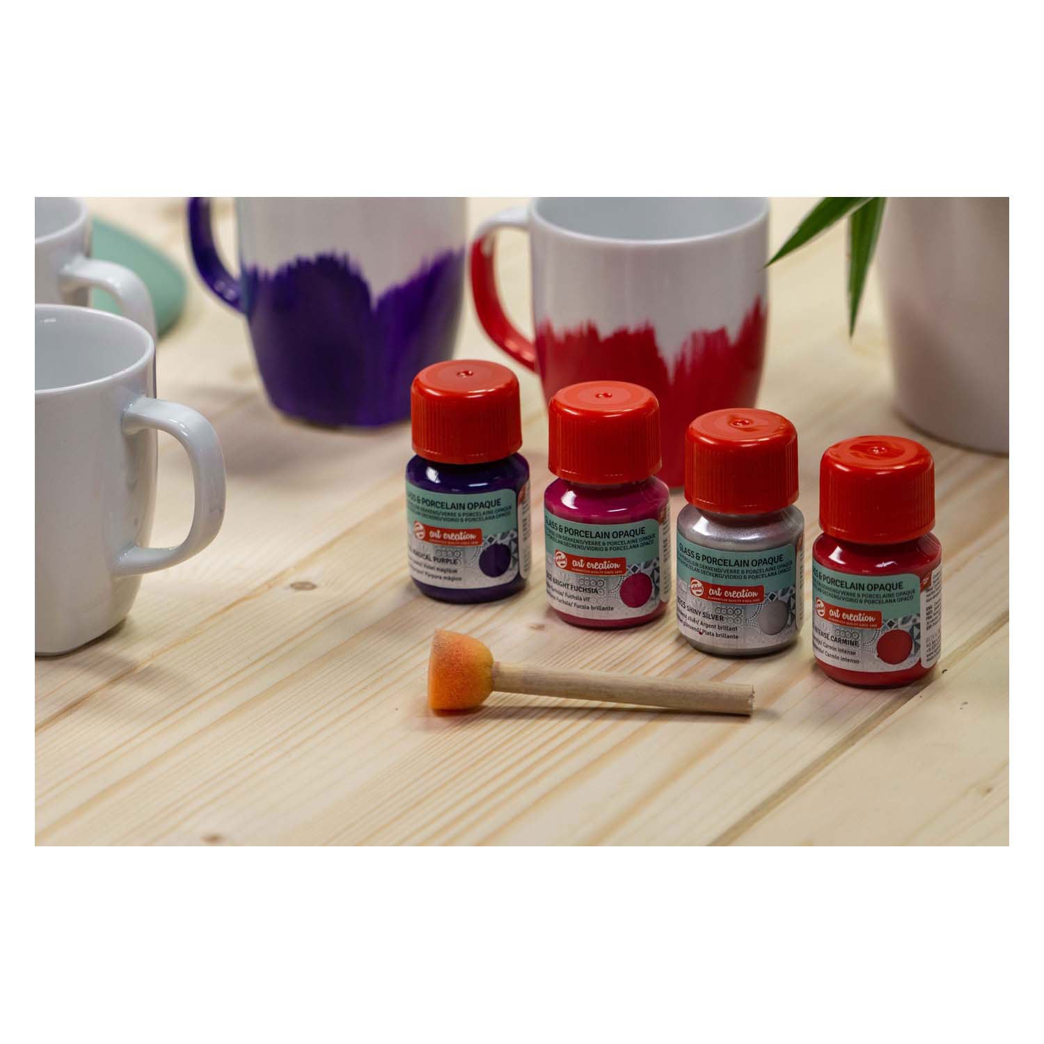 TALENS ART CREATE.GLAS PORZELAN DEGEN 4 x30ML Pink Silber