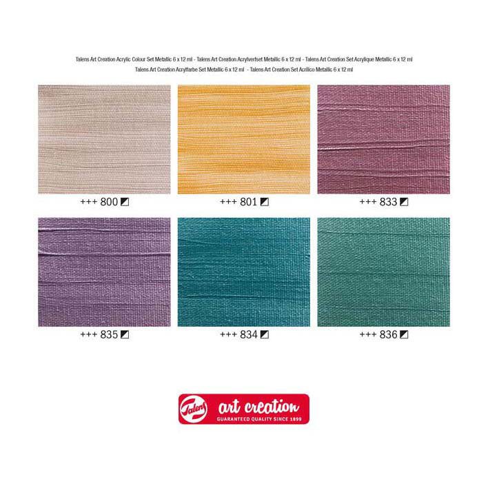 TALENS Art Creation Acrylfarben Set Metallic, 6x12ml