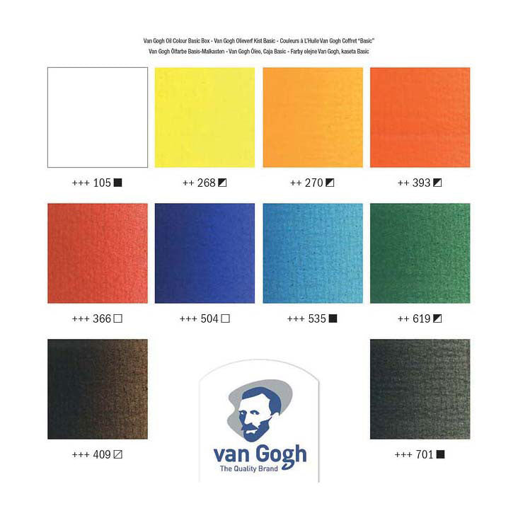 Van Gogh Oil Paint Box Basic mit 10 Farben 40 ml