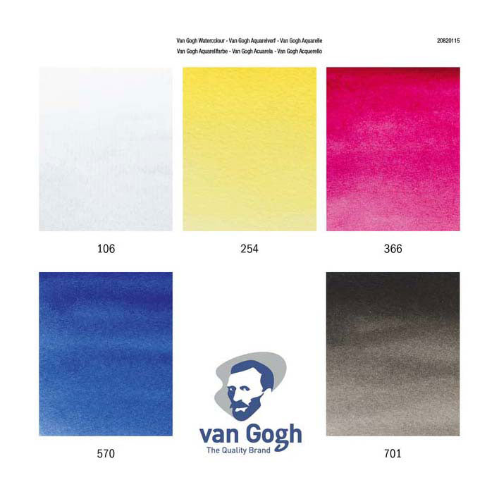 Van Gogh Aquarel Paint Primary Mix Set, 5x10 ml Röhrchen